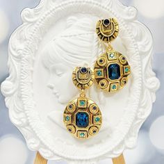 Versatile Design Works Seamlessly From Day To Evening Attire. Subtle Color Palette Complements A Wide Range Of Outfits. Lightweight Comfort Ensures All-Day Wear Without Discomfort. High-Quality Craftsmanship Guarantees Longevity And Lasting Beauty. Unique Gemstone Combination Stands Out With Its Distinctive Blend. Various Occasion: This Crystal Earrings Are Perfect For Party, Festivals, Carnival Themed Party, Formal Balls, Halloween Party, Cosplay, Mardi Gras, Theatrical Plays, Fashion Shows, Pa Blue Drop Clip-on Earrings For Evening, Blue Round Crystal Earrings In Metal, Elegant Blue Metal Clip-on Earrings, Blue Metal Earrings For Wedding, Wedding Blue Metal Earrings, Blue Metal Drop Clip-on Earrings, Carnival Themed Party, Blue Crystal Earrings, Crystal Bridal Earrings