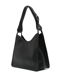 Find LONGCHAMP Medium Le Foulonné Hobo Leather Bag on Editorialist. The Longchamp Le Foulonné Hobo Bag is crafted from black calf leather and features a debossed logo on the front, curved corners, adjustable leather shoulder strap, gold-tone hardware, magnetic fastening, an internal zip fastening pocket, an internal slip pocket, and a logo jacquard lining. It is a medium sized hobo bag. Black Calf Leather Shoulder Bag With Leather Handles, Black Calf Leather Shoulder Bag, Black Leather Top Handle Hobo Bag, Black Rectangular Calf Leather Shoulder Bag, Black Calf Leather Rectangular Shoulder Bag, Black Calf Leather Bag For Daily Use, Black Calf Leather Shoulder Bag For Everyday, Everyday Black Calf Leather Shoulder Bag, Chic Black Calf Leather Hobo Bag