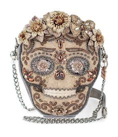 Mary Frances Shining Skull Crossbody Handbag Mary Frances Handbags, Novelty Handbags, Random Objects, Shoulder Piece, Novelty Purses, Big Handbags, Sugar Skull Design, Custom Handbags, Mary Frances