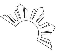 the outline of a sun is shown in black and white