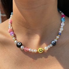 Y2k Beaded Necklace, Y2k Beads, Necklaces Beaded, Y2k Necklace, Y2k Jewelry, Necklace Colorful, Evil Eyes, Dope Jewelry, Jewelry Boards