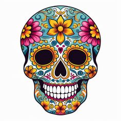 Mexican Clipart in Imressive Style: 4K & Vector Mexican Sugar Skull Art Beautiful, Mexican Clipart, Mexican Calavera, Sugar Skull Tattoo, Mexican Artwork, Portrait Embroidery, Mexican Sugar Skull, Skull Art Drawing