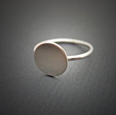 Disc Ring - Sterling Silver - Disk Ring Adjustable Minimalist Rounded Jewelry, Nickel Free Minimalist Stackable Rings, Minimalist Nickel-free Rings, Minimalist Silver Stackable Circle Rings, Adjustable Silver Stackable Circle Rings, Signet Rings Women, Word Necklace, Signet Rings, Gold Signet Ring