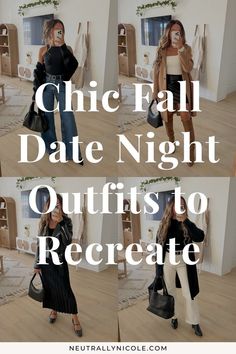 Need a classy and stylish fall date night outfit? I've got 50 chic date night outfit ideas for fall you'll want to copy! Whether you’re looking for dressy or casual styles, you'll love these fall date night outfits for women! | fall outfits, fall outfit ideas, casual fall outfits, dressy fall outfits Basic Date Night Outfit, Dinner Looks Outfit Night Out Fall, Smart Casual Women Date Night, Mom’s Night Out Outfit, Girl Dinner Outfit Ideas, Fall 2024 Dinner Outfits, Fall Night Outfits Going Out, Night Casual Outfit Winter, Fall Outfits Zara