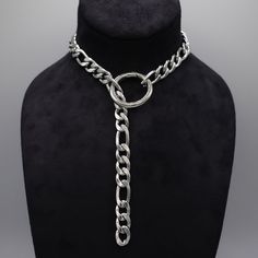 Thicc Chunky Figaro Chain O Ring Choker 12mm Solid Stainless Steel Figaro Choker Chain Stainless Steel O Ring Snap Clasp Nickel Free Hand Made in the UK Sizing: Small 15 Inches (38cm) Medium 17 Inches (43cm) Large 19 Inches (48.5cm) Silver Chain Metal Ring, Silver Chunky Chain Round Jewelry, Silver Jewelry With Chunky Chain, Silver Jewelry With Round Chunky Chain, Silver Metal Chain Link Ring, Adjustable Silver Curb Chain Jewelry, Silver Chain Link Ring Made Of Metal, Round Metal Necklaces With Metal Ring, Adjustable Silver Curb Chain Necklace