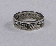 Coin ring made from Barber quarter sizes 4-8 Coin Ring, Feb 2, Rings For Men, Coin, Silver Rings, Wedding Rings, Engagement Rings, Band, Ring