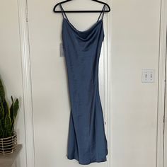 Steel Blue Never Worn New With Tags Midi Dress Silky And Great To Dress Up For Events Size Medium Fast Shipping Bundle To Save Open To Reasonable Offers Chic Blue Knee-length Slip Dress, Blue Midi Slip Dress For Date Night, Blue Knee-length Slip Dress For Spring, Blue Midi Length Slip Dress For Date Night, Blue Midi-length Slip Dress For Brunch, Blue Midi Slip Dress For Night Out, Blue Midi Slip Dress For Brunch, Blue Midi Length Slip Dress For Night Out, Blue Midi Length Slip Dress For Brunch