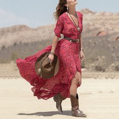 Summer Gowns, Stile Boho Chic, Look Boho Chic, Chiffon Summer Dress, Moda Country, Mode Hippie, Boho Cowgirl, Looks Country, Boho Beach Dress