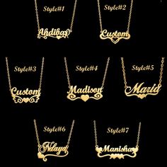 10K Solid Gold Customized Name Necklace Jewelry Personalized - Etsy Croatia Necklace Name Design, Customized Name Necklace, Custom Gold Jewelry, Love Name, Nameplate Necklace Gold, Latina Jewelry, Name Necklaces, Mexican Jewelry, Gold Name Necklace