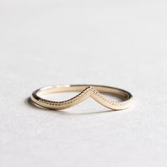 14k Yellow Gold V Ring, Chevron Ring, Stacking Ring, Milgrain Band, Dainty Ring - Etsy Gold Milgrain 14k Gold Rings, Classic 14k Gold Stackable Rings With Decorative Band, Classic Stackable Rings With Decorative Band In 14k Gold, Timeless Milgrain Jewelry For Anniversary, Timeless Milgrain Ring For Anniversary, Anniversary Yellow Gold Rings With Milgrain Detail, Timeless Yellow Gold Rings With Milgrain, Anniversary Yellow Gold Rings With Milgrain, Timeless Milgrain Yellow Gold Rings