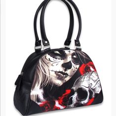 Lb Logo, Day Of The Dead Girl, Lowrider Art, Dead Girl, Diy Clothes Refashion, Bowler Bag, Skull Dress, Bowling Bags