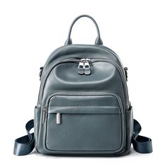 Free U.S. shipping. Style: Classic , color:Blue, suite for season：Spring, Summer, Autumn, Winter ，School, Travel, Work, Material Genuine Leather,  Dark Blue Zipper Leather Backpack 2Way Shoulder Bag with Pocket Pattern Backpack, Oversized Clutch, Key Chain Holder, Vintage Backpacks, Oversized Tote Bag, Leather Backpacks, Patterned Backpack, Woven Tote Bag, Blue Backpack