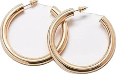 Thick Gold Hoop Earrings, Thick Gold Hoops, Gold Vermeil Jewelry, Vermeil Jewelry, Lightweight Earrings, Stunning Earrings, Light Weight Earrings, Gold Hoops, Be Bold