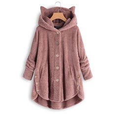 Premium long winter hoodie with cat ear design – Meowgicians™ Chat Kawaii, Fur Cardigan, Plush Coat, Fur Hood Coat, Long Coat Jacket, Winter Outwear, Coat Women Fashion, Cat Hoodie, Ladies Dresses