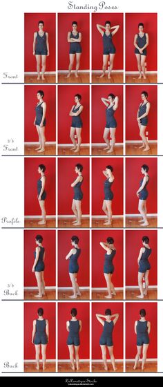 a series of photos showing how to do the splits in different poses, with text below