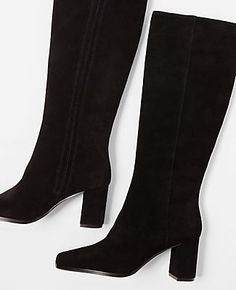 Step out in style and confidence with the Ann Taylor Block Heel Square Toe Suede Boots. Perfect for the modern woman, these boots combine elegance with comfort.

- Size: 5
- Color: Black
- Material: Suede
- Gender: Female
- Heel Height: 2 3/4 inches
- Shaft Circumference: 7 inches
- Features: Square toe, inside zip, padded footbed

Crafted from luxurious suede, these boots are designed to provide a snug fit that flatters your silhouette. The sturdy block heel adds just the right amount of lift, Medium Boots, Long Black Boots, Walking Tall, Black Boots Tall, Square Toe Boots, Suede Leather Boots, Black Heel Boots, Suede Block Heels, How To Stretch Boots