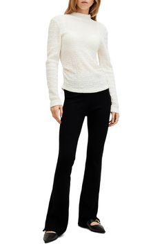 A textured finish plays up the everyday appeal of this versatile long-sleeve top. Mock neck Long sleeves Semisheer 65% cotton, 34% polyester, 1% elastane Dry clean Made in Turkey Casual Stretch Long Sleeve Top For Work, Textured Tops For Fall, Chic Long Sleeve Textured Knit Top, Chic Textured Knit Long Sleeve Top, Textured Long Sleeve Tops For Fall, Allsaints Long Sleeve Tops For Spring, Versatile Long Sleeve Textured Knit Top, Versatile Textured Knit Long Sleeve Top, Long Sleeve Stretch Knit Top For Work