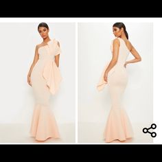 Blush Formal Mermaid Dress/Gown, Birthday Dress, Wedding Evening Gown Brand New With Tag Elegant One-shoulder Mermaid Wedding Dress, Ruffled Mermaid Prom Dress, Mermaid Hem Dress For Wedding And Prom Season, Glamorous One Shoulder Mermaid Prom Dress, Floor-length Ruffled Mermaid Prom Dress, Pink One-shoulder Prom Gown, Glamorous One-shoulder Mermaid Prom Dress, Prom Mermaid Dress With Ruffles, Elegant Spring Mermaid Dress With Ruffles