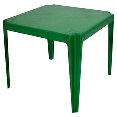 a green plastic table on a white background