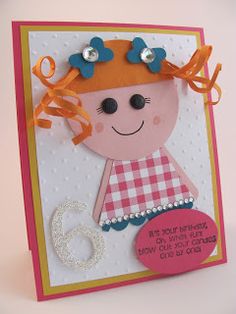 Birthday Punch, Lalaloopsy Birthday, Punch Art Cards, Card Making Templates, Fun Cards, Bday Cards, Making Greeting Cards, Making Cards, Kids Birthday Cards