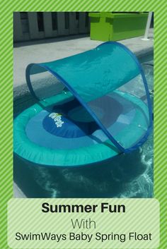 an inflatable pool float sitting on the edge of a swimming pool