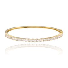 Baguette Diamond Bangle – Alev Jewelry Necklace Length Guide, Bracelet Size Chart, Virtual Fashion, Diamond Bangle, Baguette Diamond, Gold Details, Bracelet Sizes, Sale Items, Rush