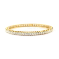 "Single line Earth Mined Diamond Tennis Bangle Bracelet/ 18K Gold Bangle Bracelet/ Certified Genuine Diamond Bracelet/ Bridal Jewelry  ≫ Features * Items Code: SGBN00099-37987  * Metal: 18K Solid Gold (14K also available - Additional fees may apply) * More options in gold color: Rose gold, Yellow gold, White gold * High-Quality Earth Mined Diamond * Diamond: 100% Genuine Diamond * Diamond Wt.: 6.96 Ct. * Diamond Color: G-H * Diamond Clarity: S2-SI1 * Diamonds Cut: Brilliant Cut (Excellent Cut) * Yellow Gold Tennis Bracelet Bangle, Yellow Gold Bangle Tennis Bracelet, Flexible Yellow Gold Tennis Bracelet, Classic Gold Bracelet With Hand Set Details, Yellow Gold Tennis Bangle Bracelet, Classic Gold Bracelets With Hand Set Details, Classic Gold Bracelets With Hand-set Details, Yellow Gold Flexible Bangle Bracelet, Flexible Yellow Gold Bangle Bracelets