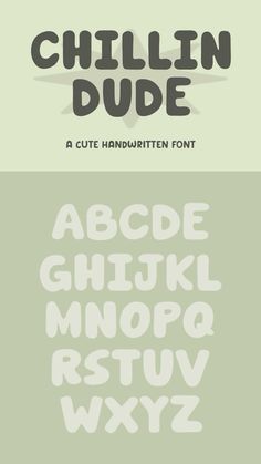 the chillin dude font and lowercases are all in different styles, but it is