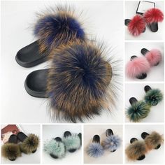 Women's Fur Slides, Shop fox fur, sheepskin, rabbit fur slippers online - Slippersin.com Trendy Blue Slippers With Round Toe, Trendy Blue Round Toe Slippers, Blue Round Toe Slippers For Spring, Blue Slide Slippers For Spring, Blue Trendy Summer Slippers, Trendy Blue Summer Slippers, Trendy Blue Slides For Spring, Trendy Blue Slide Sandals, Raver Girl