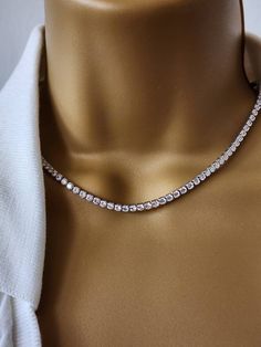 Tennis Necklace, Diamond Necklace, Bridal Jewelry, Wedding Necklace, Bridal Necklace, Gift for Her, Layering Necklace, CZ Tennis Necklace 2 mm cz tennis necklace Length :16 inch Formal Gemstone Tennis Necklace, Gift Cubic Zirconia Tennis Choker Necklace, Elegant Tennis Choker Necklace, Luxury Diamond-accented Tennis Necklace For Wedding, Tennis Necklace Diamond, Diamond Necklace Bridal, Fine Jewelry Diamond-cut Tennis Necklace For Formal Occasions, Necklace Bridal, Necklace Diamond