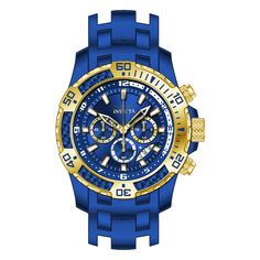 This beautiful Invicta Pro Diver watch contains a precise Quartz movement in addition to a blue case. Its face displays a blue, metal dial protected by a highly resistant Flame Fusion Crystal. This timepiece is completed by a blue, stainless steel band and it offers water resistance of up to 100 m. Plunge into any horizon using the steadfast guidance of the Invicta Pro Diver. Stylishly classic, internal workings are forged with variations of bold movements. Built with confident prowess, the fort Blue Tachymeter Watch Accessories With Round Dial, Blue Chronograph Watch, Blue Chronograph Watch With Round Dial, Luxury Blue Chronograph Watch With Analog Display, Blue Diamond Chronograph Watch With Round Dial, Modern Blue Diamond Watch With Subdials, Modern Blue Digital Watch With Subdials, Modern Blue Digital Watch With Round Dial, Blue Automatic Diamond Watch