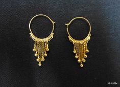 Traditional 18kt Gold Hoop Earrings From India. This Light weight Earring pair is handcrafted in traditional design in 18kt yellow gold. Great Handmade Design, Gives Etnic And Elegant look on the field. Good For Jewellery Collection. Best Gift Item For Your Loved Ones. Daily or Party Wear, Easy To Wear. Note - You Can Even Buy Single Piece. weight for pair - 1.3 grams height max. - 26 mm width max. - 12 mm material - 18kt Yellow gold. handmade - yes department - women (female) Traditional 14k Gold Drop Earrings, Traditional 14k Gold Pierced Jewelry, Traditional 14k Gold Dangle Jewelry, Ceremonial Yellow Gold Earrings, Traditional Pierced 14k Gold Jewelry, Hoop Temple Jewelry Earrings, Traditional Hoop Huggie Earrings Gift, 22k Yellow Gold Hoop Earrings For Formal Occasions, Traditional Gold Plated Hoop Earrings For Formal Events