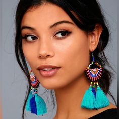 Hard To Find Lulus Like Turquoise, Pink, Blue Beaded Tassel Boho Earrings. I Get Compliments On These Every Time I Wear Them!! Unique Boutique Repackaging, Shipping Might Take Slightly Longer Than Normal. Lulus, Free People, Anthropologie, Boho Cloth Earrings, Blue Beaded Fringe Tassel Earrings For Festivals, Blue Bohemian Beaded Fringe Tassel Earrings, Blue Bohemian Tassel Earrings, Tassel Jewelry For Vacation, Beaded Drop Earrings With Tassels For The Beach, Blue Fringe Tassel Drop Earrings, Blue Tassel Earrings With Dangling Beads For Summer, Blue Beaded Fringe Tassel Earrings For Summer