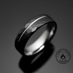 a wedding band that has been made to look like it is in black and white