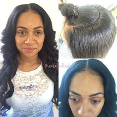 Glam Curls, Center Part Hairstyles, Curly Hair Sew In, Sew In Braids, Middle Part Sew In, Middle Part Hairstyles, Sew In Hairstyles, Loose Waves Hair, Quick Weave Hairstyles