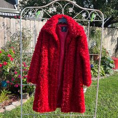 Lining 100% Polyester, Beautiful, Soft And Warm Red Winter Coat, Fluffy Coat, Red Coat, Winter Coat, Jackets For Women, Jackets & Coats, Red, Women Shopping, Clothes