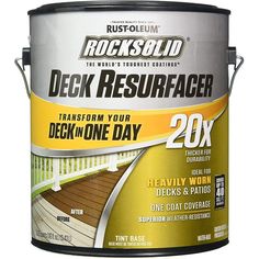 a can of deck resurfacer on a white background