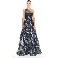 Marchesa Blue Embroidered Gown One Shoulder Floral Tulle Tiered Dress Sz 6 New Without Tags. Measures Approximately When Flat: Armpit To Armpit: 17" Shoulder To Hem: 66" Waist, Across: 14" Elegant Floral Embroidered Ball Gown For Gala, Organza Evening Dress With Floral Embroidery For Gala, Blue Organza Ball Gown For Gala, Gala Organza Gown With Floral Embroidery, Evening Gown With Floral Embroidery In Organza, Silver Organza Floor-length Dress, Festive Silver Organza Dress, Formal Tulle Gown With Floral Embroidery, Embroidered Tulle Evening Dress