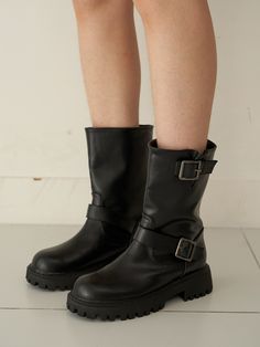 Editor's NoteSPUR's shoes are unique and timeless for everyday wear.- Round shaped toe boots- Unique mood two buckles on the side- Thick outsole used- Comfortable to wearMeasurements(in.)- Size: KR 230MM ~ KR 250MM (US 6 - 8)- Heel Height: 1.97 in.*Fits true to the size. Composition & Care- Synthetic Leather- Avoid direct heat and moisture- Professional cleaning is recommendedDesigner- by SPUR Winter Platform Boots With Buckle Closure And Closed Toe, High-top Winter Boots With Buckle Closure, Heeled Boots With Buckle Closure And Round Toe, Winter High-top Boots With Buckle Closure, Winter Boots With Buckle Closure And Closed Toe, Winter Moto Boots With Buckle Closure And Round Toe, Winter Boots With Buckle Closure, Ankle-high Medium Width Boots With Buckle, Ankle-high Boots With Buckle Closure