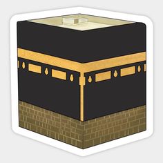 an illustration of the ka'bah in black and gold