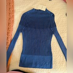 Viscose Stretchy Lightweight Mock Neck Pit To Pit 17”, Stretches Larger Blue Stretch Knit Top, Blue Ribbed Stretch Sweater, Blue Pointelle Knit Crew Neck Sweater, Blue Seamless 4-way Stretch Top, Blue Knit Long Sleeve Turtleneck, Pullover Sweater, Mock Neck, Pullover Sweaters, Sweater Top