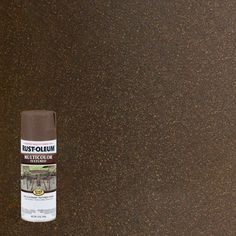 a can of rust - oleum paint sitting on the ground