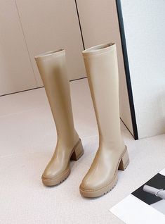 Material: two-layer cowhideMaterial: rubberApplicable gender: femaleStyle: EnglandHead shape: round headHeel shape: thick heelHeel height: middle heel (3-5CM)Popular boots: over-the-knee bootsPopular elements: metal, zipperFunction: heightening, anti-skid, wear-resistant.Tube height: over kneeThickness: ordinary thicknessHow to wear: back zipperPattern: solid colorMaterial: artificial leatherInner material: imitation leatherBoot lining material: PUBoot material: two-layer cowhideTechnology of so Winter Heeled Boots With Round Toe In Polyurethane, Winter Round Toe Heeled Boots, Polyurethane Martin Boots With Round Toe For Fall, Wide Calf Chunky Platform Boots With Round Toe, Wide Calf Boots With Chunky Platform And Round Toe, Knee-high Platform Boots With Reinforced Heel, Knee-high Polyurethane Boots Medium Width, Chunky Platform Heeled Boots With Round Toe, Winter Knee-high Polyurethane Boots