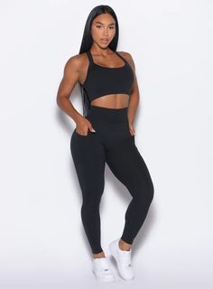 Curves Leggings | Black | Bombshell Sportswear Workout Activewear With 4-way Stretch And Side Pockets, High Waist Activewear With Built-in Bra For Workout, High Waist Yoga Activewear With Built-in Bra, Sporty Workout Leggings With Built-in Bra, Compressive High-waist Activewear With Built-in Bra, Athleisure Tights With Pockets For Gym, Stretch Yoga Pants With Side Pockets For Gym, Gym Leggings With Built-in Bra And Stretch, High Waist Stretch Activewear With Side Pockets