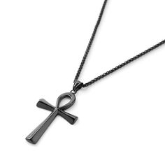 * Stainless steel 
 * Nickel tested
 * Egyptian Cross (Ankh) 
 * Lobster clasp Black Symbolic Cross Pendant Necklace, Black Symbolic Cross Pendant Jewelry, Symbolic Black Cross Pendant Jewelry, Black Spiritual Cross Pendant Necklace, Spiritual Black Cross Pendant Necklace, Egyptian Cross, Ankh Necklace, Curb Chain Necklace, Jewelry For Men