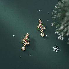 Christmas tree stud earrings Christmas Presents For Women, Rainbow Gifts, Colourful Christmas, Rainbow Christmas, Silver Christmas Tree, Tree Earrings, Christmas Tree Earrings, Earring Tree, Silver Christmas