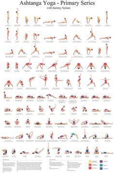 a poster showing yoga poses for beginners