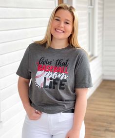 We are just in love with this Baseball Mom Life tee! It is the perfect way to show your love for your favorite sport and kids! Wear it with jeans or shorts for a lovable look!   4.2-ounce, 52/48 airlume combed and ringspun cotton/polyester Side sems Unisex Sizing Bella Canvas Tees, Baseball Mom, Mom Life, Bella Canvas, Baseball, Canvas, Women's Top, How To Wear, T Shirt