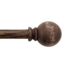 a wooden door handle on a white background