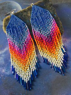 ✨Gorgeous handmade native style fringe beaded earrings️ ✨Available in 2 different colors Handmade Tassel Earrings For Festivals, Handmade Unique Tassel Earrings For Festivals, Blue Fringed Beaded Earrings For Festival, Bohemian Blue Earrings With Fringe, Blue Bohemian Earrings With Fringe, Blue Fringe Earrings For Festivals, Beaded Fringe Dangle Tassel Earrings For Festival, Southwestern Beaded Earrings With Tassels For Festival, Southwestern Style Beaded Dangle Earrings For Festival